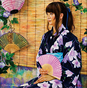 Ruban bleu et eventail