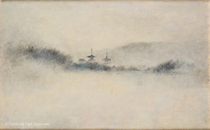 Vue lointaine du temple Yakushi